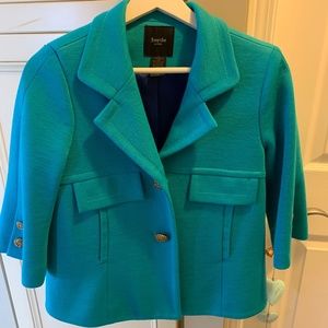Turquoise blue cropped Smythe blazer